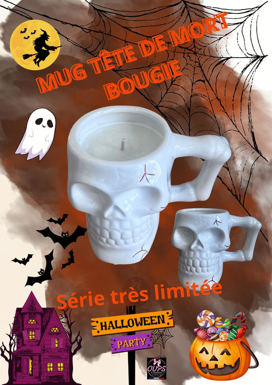 BOUGIE MUG TETE DE MORT